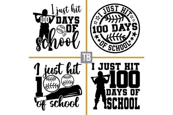 100 Days of School Svg Baseball Svg for Crafts and Graphics