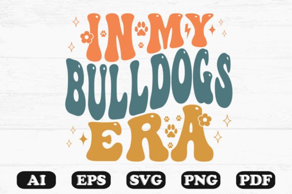 In My Bulldogs Era Retro Wavy Graphics for Crafts