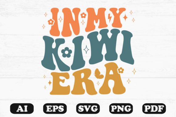 In My Kiwi Era Retro Wavy Svg T-shirt for Crafts and Graphics