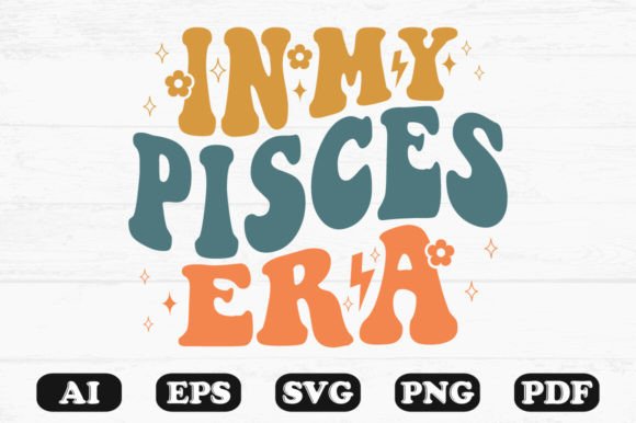 In My Pisces Era Retro Wavy Svg T-shirt: Graphics for Crafts
