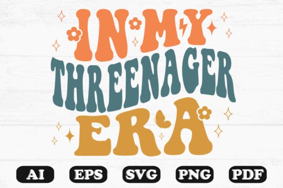 In My Teenager Era Retro Wavy Svg for Crafts and Graphics
